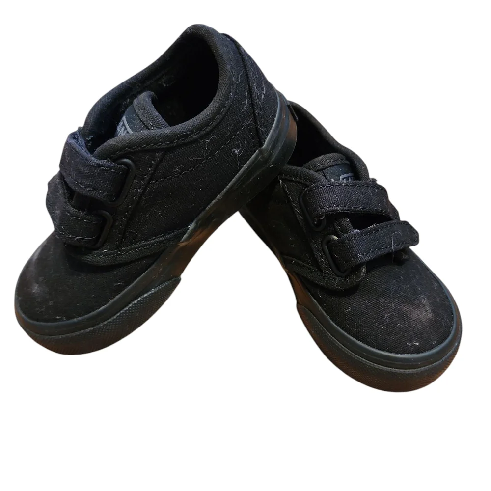 Vans Black Skate Sneakers Velcro Strap - Size 5